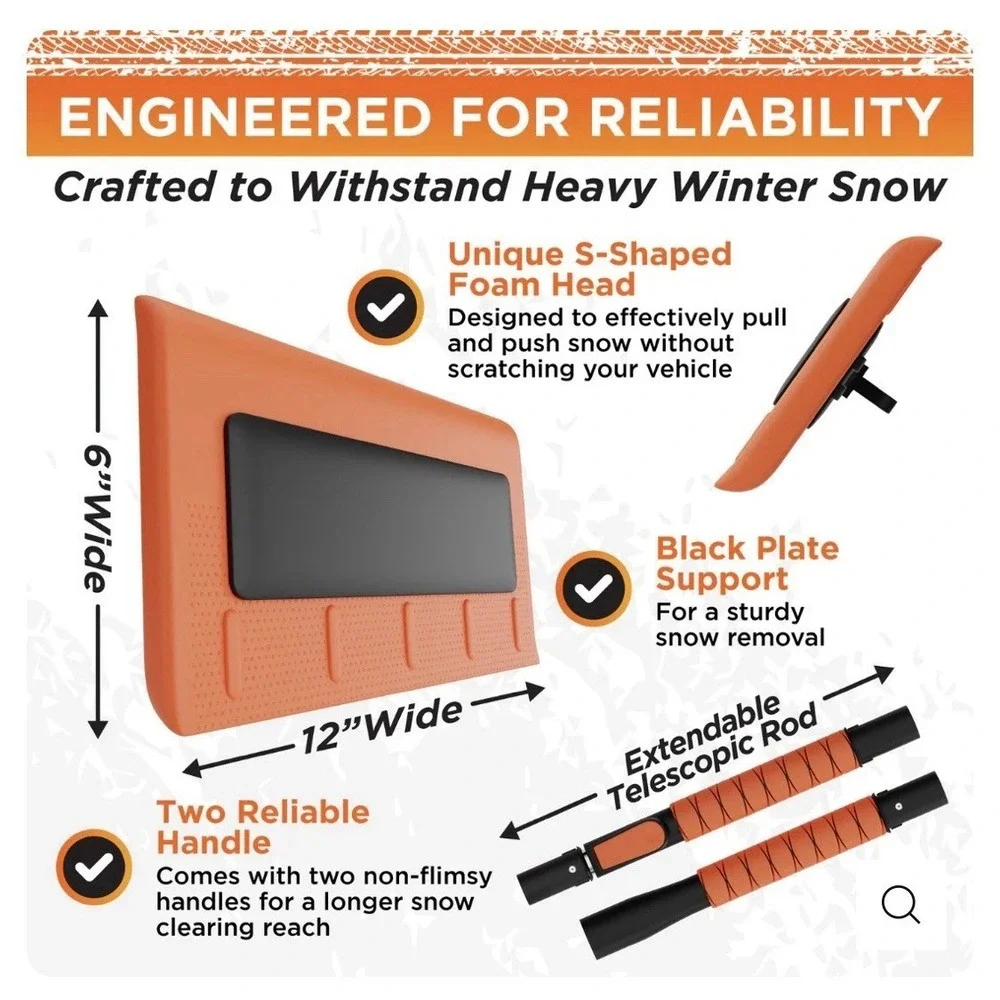 NWT RoofPax Car Snow Clearing Kit Winter Emergency Snow Shovel Brush Ice Scraper